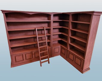 Kit bibliothèque/étagère de magasin de style bibliothèque pour maison de poupée à l'échelle 1:12. Kit MDF prédécoupé.