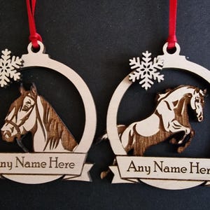Personalised Wooden Pet (Horse/Pony) Christmas Bauble/ Tree Decoration Great Gift