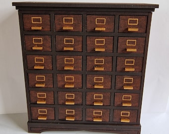 1:12 Scale Dolls House Apothecary Cabinet/Chest. Pre-cut, Ready to Assemble Kit.