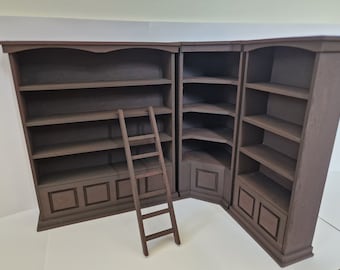 1:12 Scale Dollshouse Library Style Bookcases/Shop Shelving Kit. PRE CUT KIT