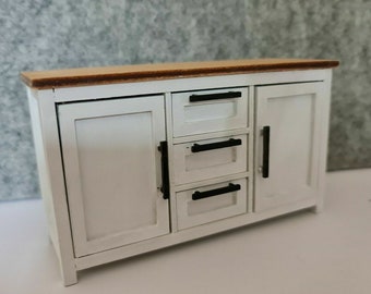 1:12 Scale Dolls House Modern Sideboard. Pre-cut, Ready To Assemble Kit