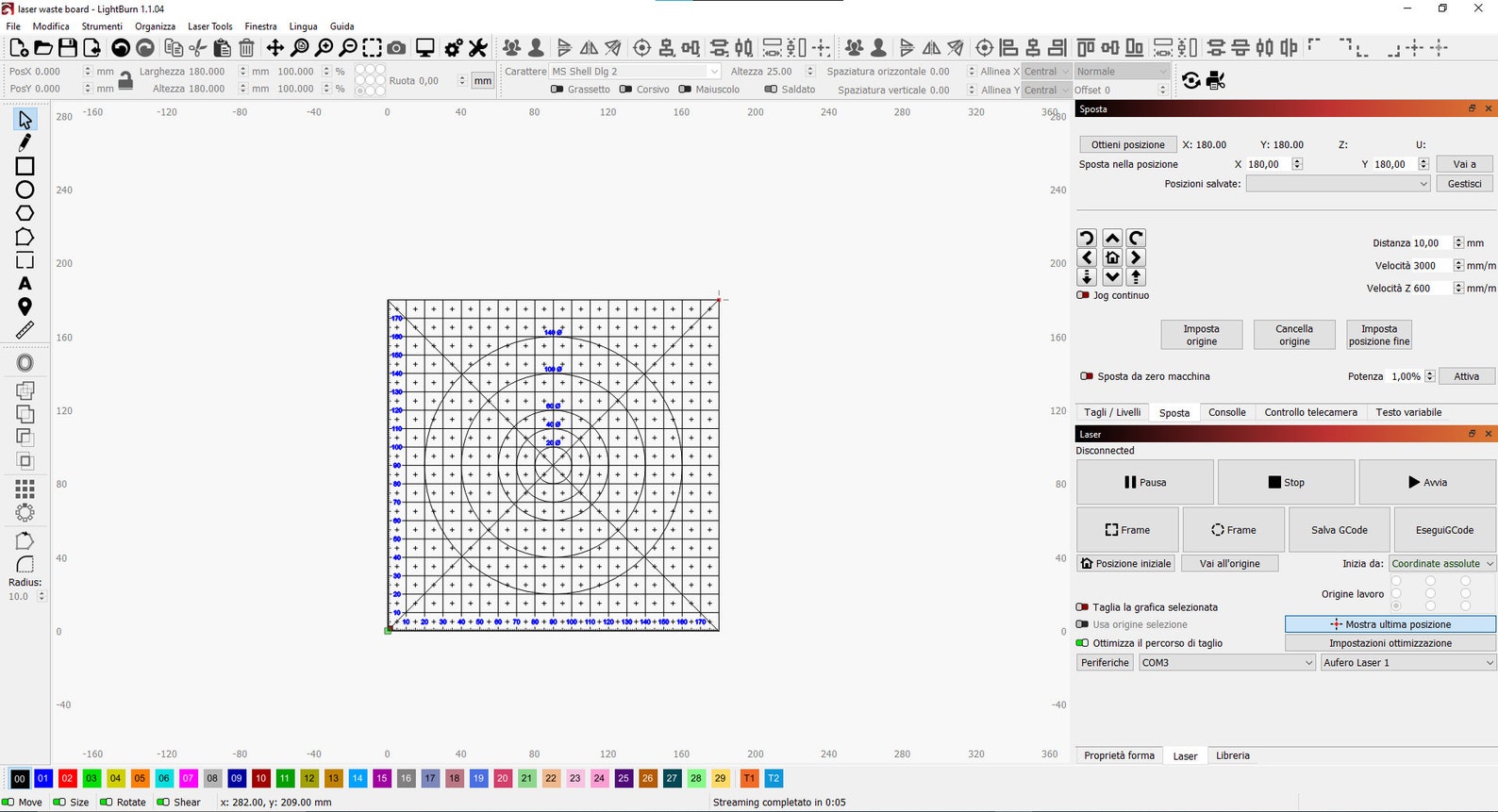 Laser Spoil Board Grid 180X180 Mm Aufero Laser 1 DXF SVG Lightburn