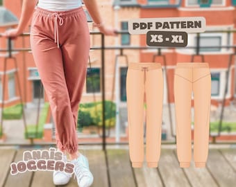 Women's Jogger Sewing Pattern: Knit Sweatpants, XS-XL (PDF Pattern)