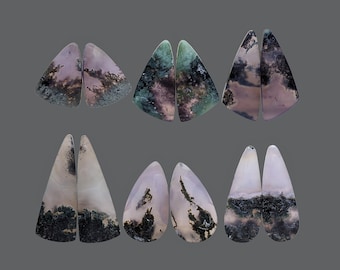 Beautiful Purple Moss Agate Pairs For Earring Jewelry