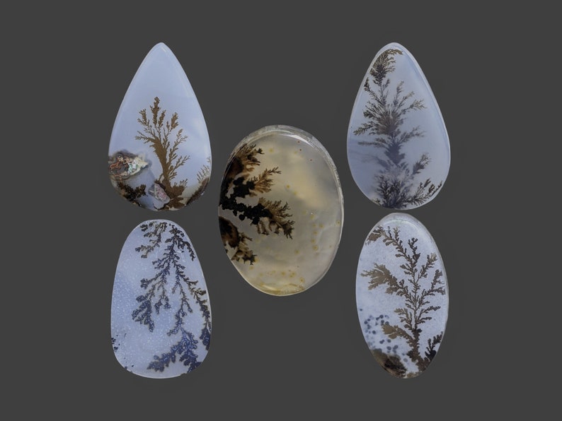 Unique And Beautiful Dendritic Agate Cabochon High And Rare Quality Natural Stone Jewelry Fashion Gift image 1