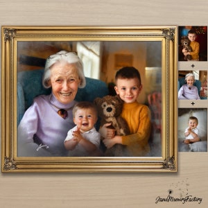 Picture With Deceased Loved One, Handmade Gift, Add Person To Photo, Portrait From Photo, Printables,Combine Photos,Memorial Family Portrait