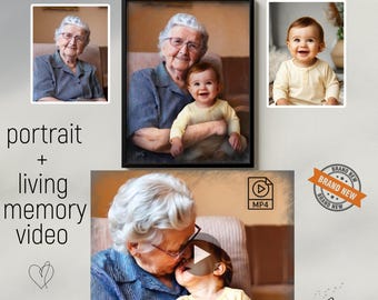Turn Old Photos Into Video, Create Memorial Digital Story From Portraits, Perfect Memory In Motion, Custom Moving Portrait, Grandma Kid Gift