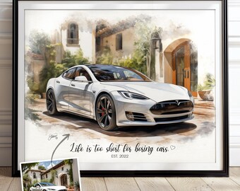 Custom Sports Car Artwork, Personalized Vehicle Portrait From Photo, High Quality Automobile Lover Gift, Detailed Racing Ride Rendering