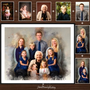 Deceased Portrait, Custom Portrait, Mothers Day Gifts, Combine Photos Into Loved One Portrait, Personalized Family Portraits, Merge Photos