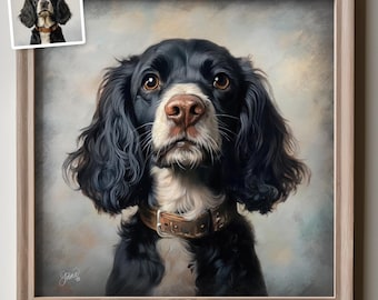 Custom Puppy Digital Portrait, Professional Pet Artwork From Photo, Convert Image To Drawing, Virtual Oil Painting, Special Birthday Gift