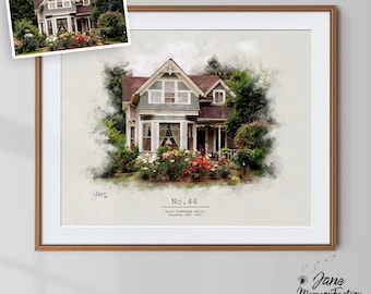 Custom House Portrait Drawing, Hand Drawn Family Home Sketch, Historic Residence Pencil Rendering, Personalized Household Illustration Gift