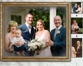 Wedding Memorial Portrait, Mothers Day Gifts, Add Deceased Loved One To Photo, Couple Gift, Family Portrait Painting,Merge Photos,Add Person