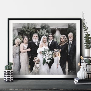 Custom Portrait For Couple, Loved One Portrait, Valentines Day Gift For Her, Memorial Wedding Photo, Portraits With Deceased Loved One