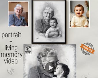 Create Living Memory, Turn Portrait Into Video, Merge Multiple Photos Memorial, Transform Old Images, Digital Story, Grandma And Grandchild