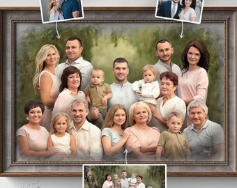 Custom Memorial Portrait Drawing, Personalized Remembrance Artwork, Unique Sympathy Gift Illustration, Bespoke Merge Photos Commission