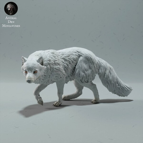 Resin 3D Printed artic fox High detailed Resin in different sizes, indoor or outdoor