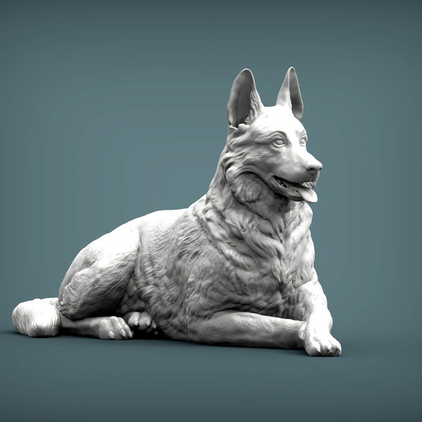 Resin 3D Printed german shepherd High detailed Resin in different sizes, indoor or outdoor