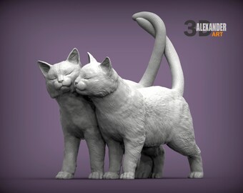 Resin 3D Printed cats love High detailed Resin in different sizes, indoor or outdoor