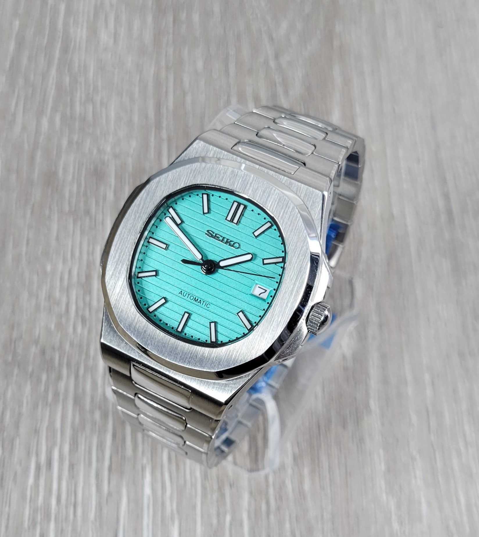 Nautilus Homage Watch Blue or Tiffany Dial Seiko NH35A Auto - Etsy Sweden
