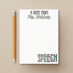 Speech Therapist Notepad, Speech Language Pathologist Gift, Personalized SLP Gift, Personalized Speech Therapist, SLP Gift, Speech Therapy