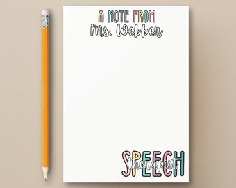 Speech Therapist Notepad, Speech Language Pathologist Gift, Personalized SLP Gift, Personalized Speech Therapist, SLP Gift, Speech Therapy