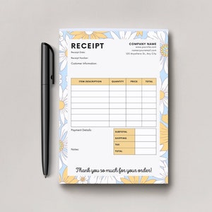 Business Receipt Notepad, Order Form, Small Business Owner, New Business Gift, Invoice Template, Receipt Book, Personalized Receipt, Receipt