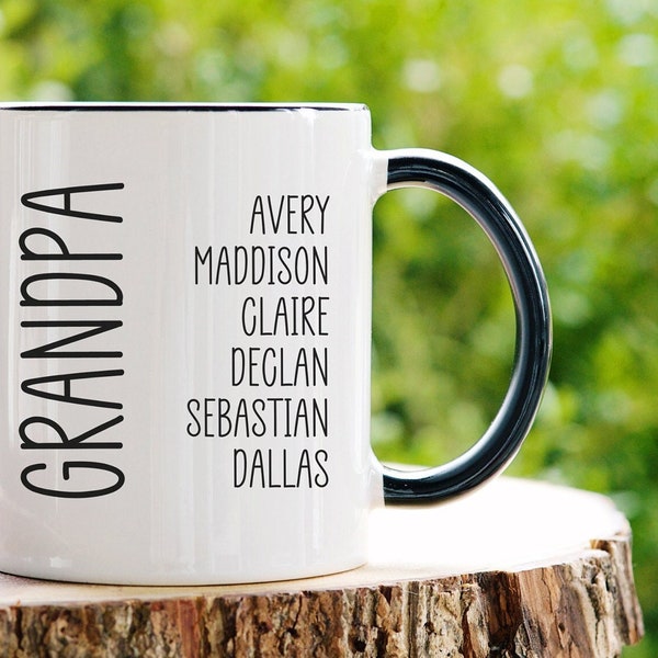 Personalized Grandpa Mug with Grandkids Names, Custom Grandpa Mug, Grandpa Mug with Names, Father's Day Gift for Grandpa, Gift for Gramps