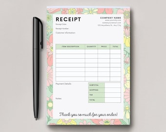Business Receipt Notepad, Order Form, Small Business Owner, New Business Gift, Invoice Template, Receipt Book, Personalized Receipt, Receipt