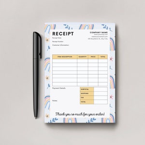 Business Receipt Notepad, Order Form, Small Business Owner, New Business Gift, Invoice Template, Receipt Book, Personalized Receipt, Receipt