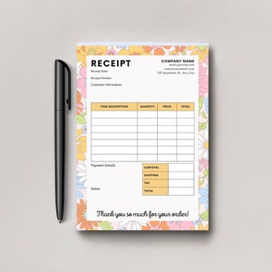 Business Receipt Notepad, Order Form, Small Business Owner, New Business Gift, Invoice Template, Receipt Book, Personalized Receipt, Receipt