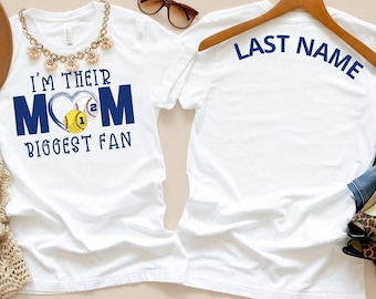 Custom Softball and Baseball Shirt, Personalized Mom Baseball Shirt, Mom of Both, Mom Softball Shirt, Baseball Softball Shirt