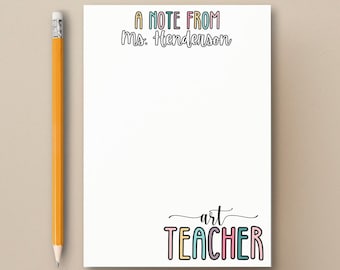 Art Teacher Notepad, Personalized Art Teacher Gift, Art Teacher Gift, Gift for Art Teacher, Art Education Graduate, Specials Teacher Gift