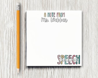 Speech Therapist Notepad, Speech Language Pathologist Gift, Personalized SLP Gift, Personalized Speech Therapist, SLP Gift, Speech Therapy