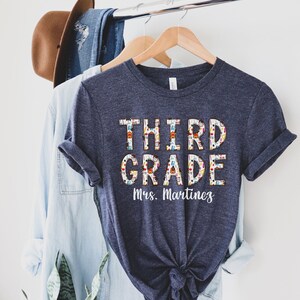 Personalized Third Grade Teacher Shirt, Custom Name Shirt, Third Grade Teacher Shirt, Back to School, First Day of School, 3rd Grade Shirt