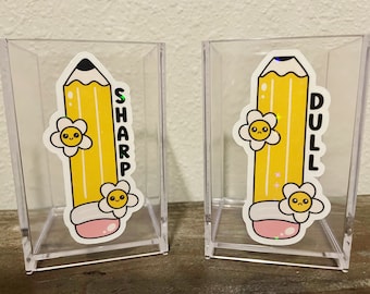 Pencil Holder, Sharp and Dull Pencil Holders, Classroom Decor, Cute Pencil Holder, Back to School, Teacher Appreciation, Gift for Teachers