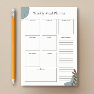 Shopping List Notepad, Weekly Meal Planner, Grocery List, Meal Planning Notepad, To-Do List Notepad, Shopping List Pads, Meal Planner