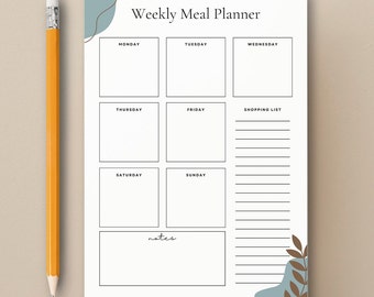Shopping List Notepad, Weekly Meal Planner, Grocery List, Meal Planning Notepad, To-Do List Notepad, Shopping List Pads, Meal Planner