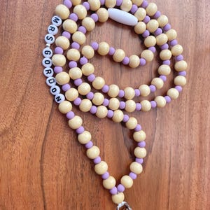 Personalized Teacher Lanyard, Beaded Wooden Teacher Lanyard With Name,  Wooden Bead Custom Lanyard, Back to School, Teacher Beaded Lanyard