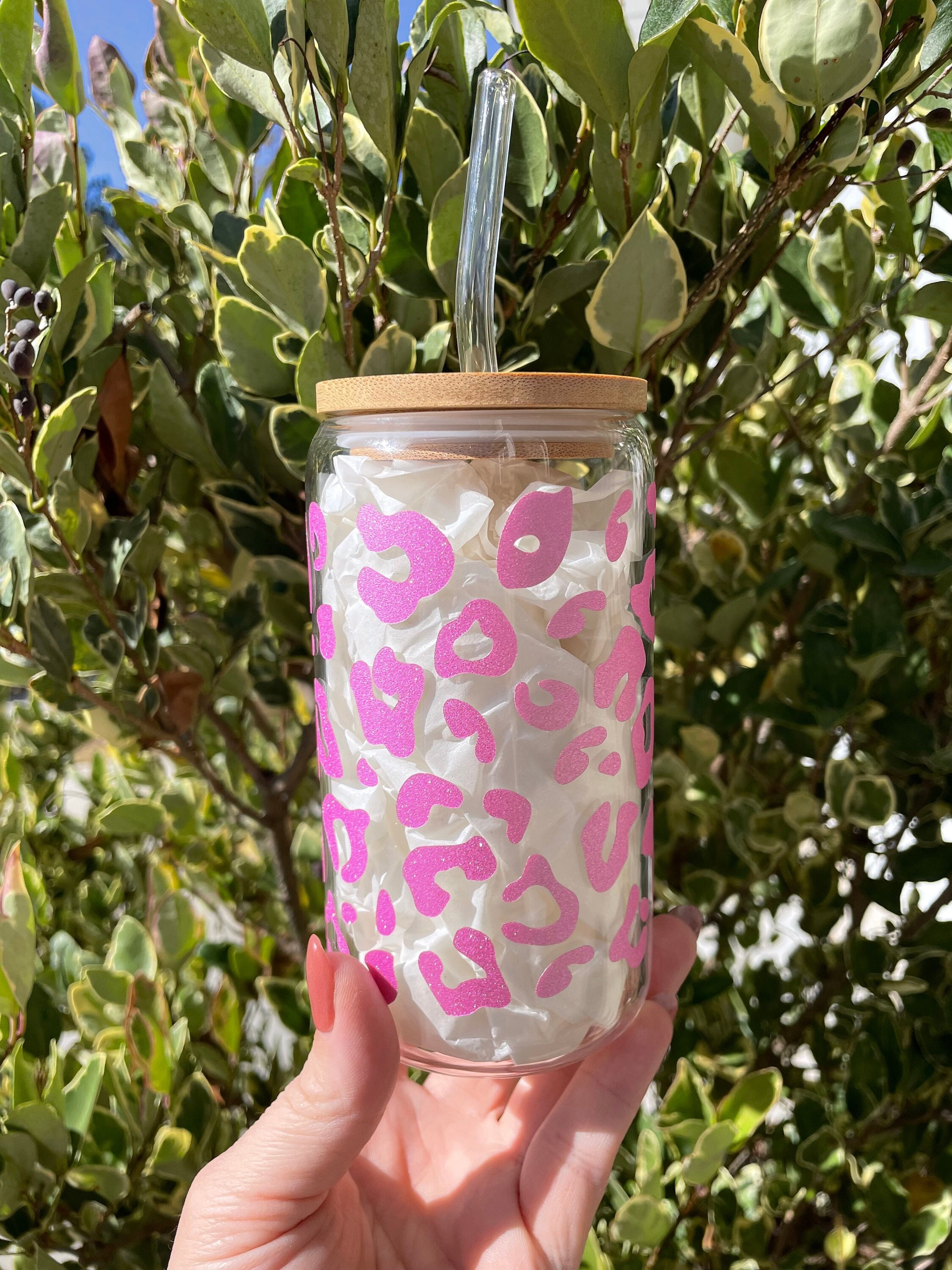 White Cup of Happy Smiley Iced Coffee Glass – The Pink Edition