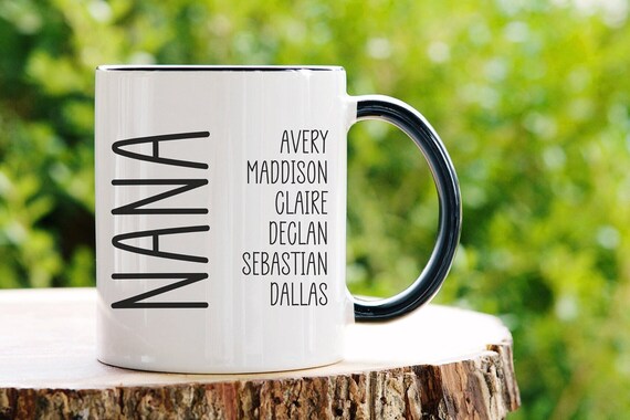 Nana Mugs With Grandchildren Name