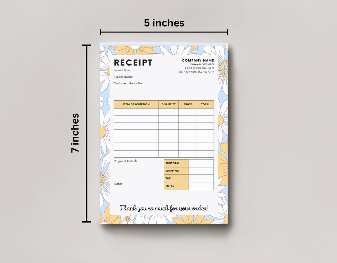 Business Receipt Notepad, Order Form, Small Business Owner, New ...