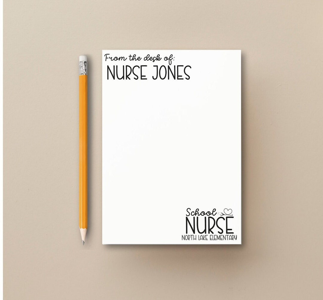 School Nurse Notepad, Nurse Notepad, School Nurse Gift, Gift for School