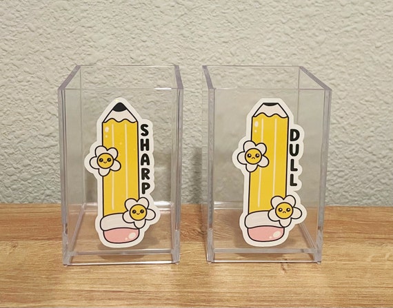 Pencil Holder Labels , Sharp and Dull Pencil Labels, Classroom Decor, Classroom Labels, Back to School, Teacher Labels, Retro Classroom