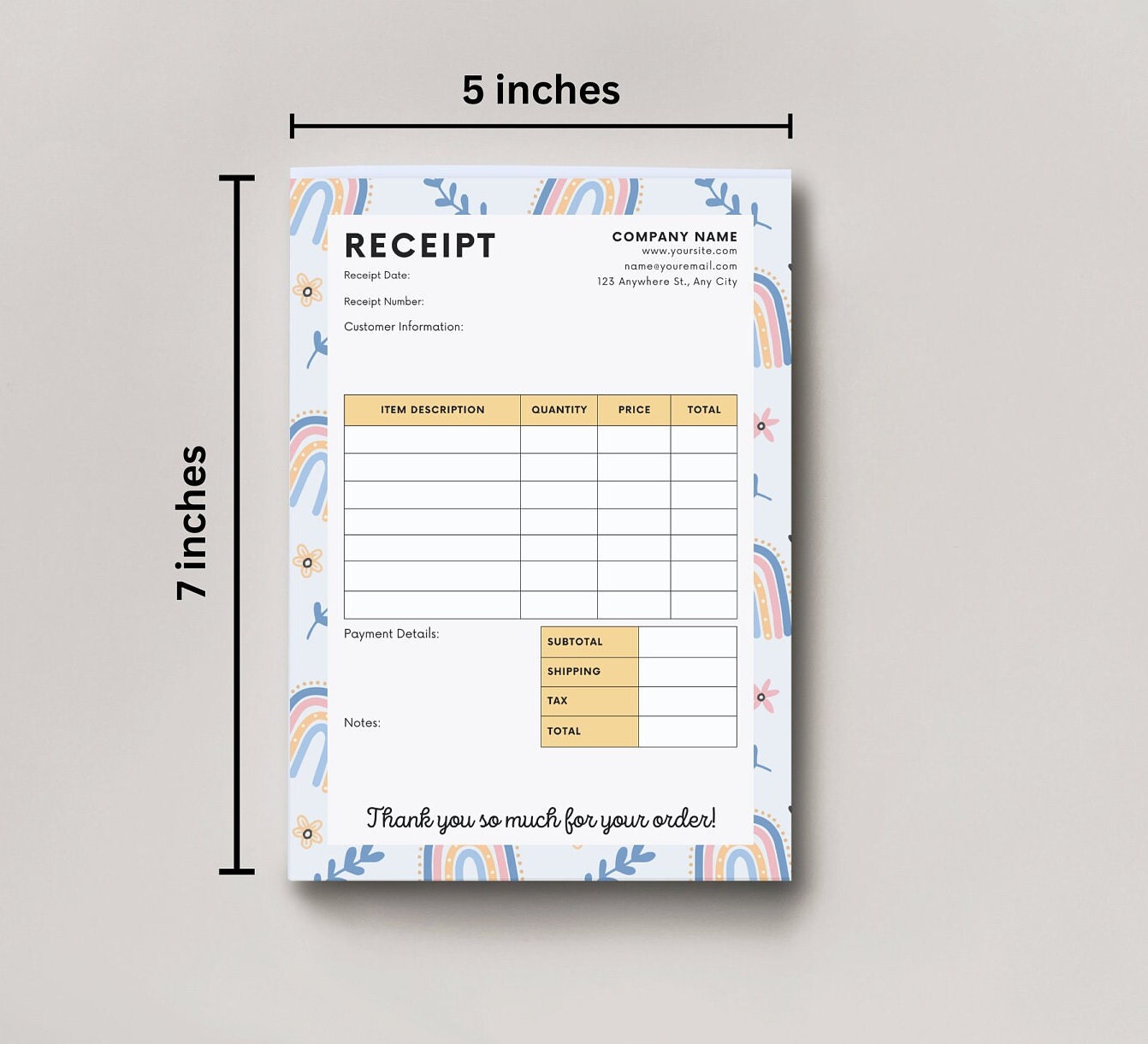 Business Receipt Notepad, Order Form, Small Business Owner, New ...