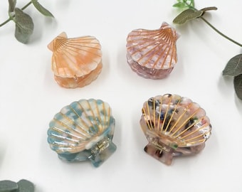 Tortoise shell hair clips, Shell shaped hair claw, Beach fashion accessories, Cute gift for ocean lover, Mermaid hair clip, Summer hair clip