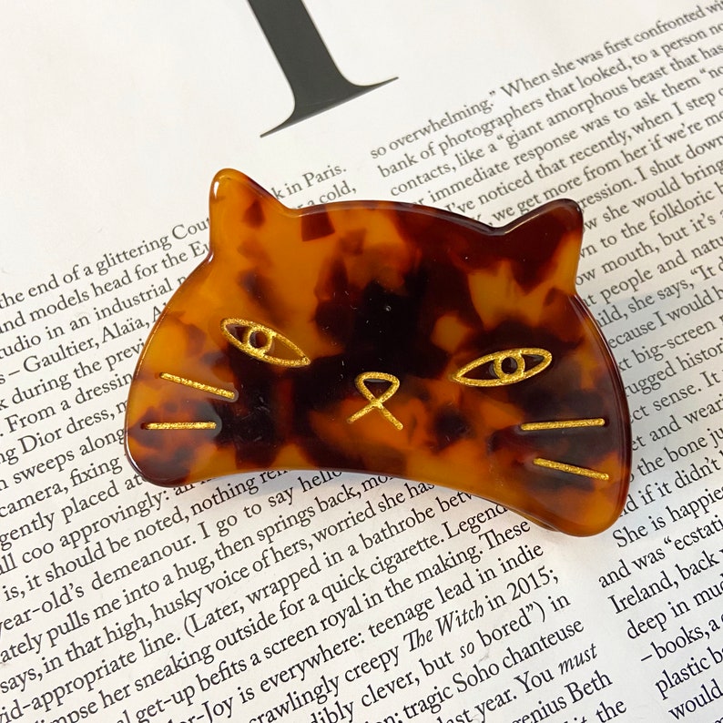 Cute Cat Hair Claw Resin Marble Cat Shaped Hair Clip Cute Etsy