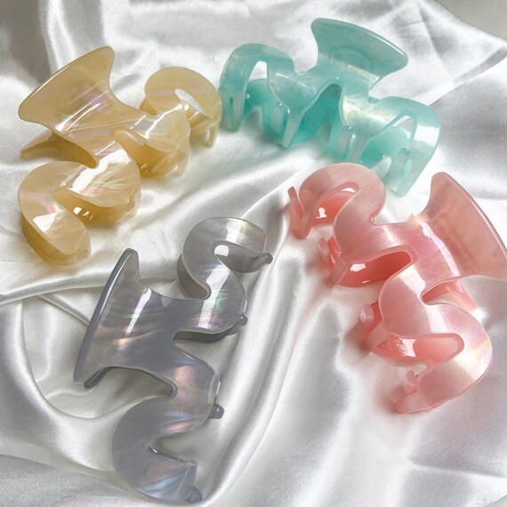Cute Pastel Hair Claw for Thick Hair Medium Marble Hair Claw Etsy