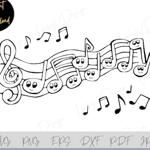 Notas musicais SVG, Notas musicais clipart, Cricut, Silhueta, Presente de músico svg, PNG, eps, dxf, jpg, pdf