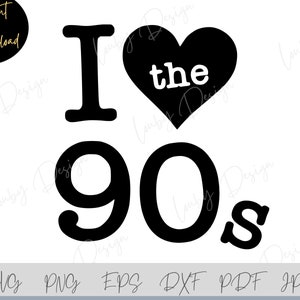 SVG dos anos 90, Love svg dos anos 90, Cricut, Silhueta, Música retrô PNG, clipart de música da velha escola, eps, dxf, pdf, jpg