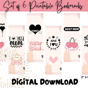 Printable Bookmark for Mom, Printable Mothers day Bookmark, Last minute mothers day, Mom gift Digital Download,